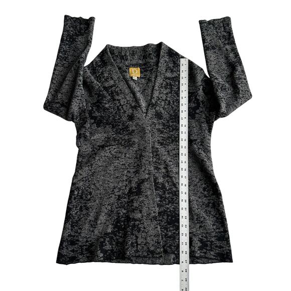 Damask Alpaca Pima Cotton Blend Jacquard Snap Front Gray Cardigan Jacket L - Picture 8 of 11